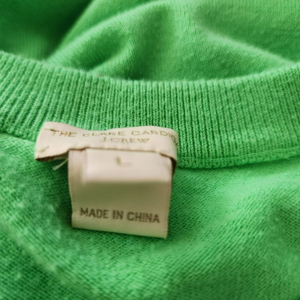 J Crew Clare Cardigan Green Sweater Size Large - Picture 6 of 15